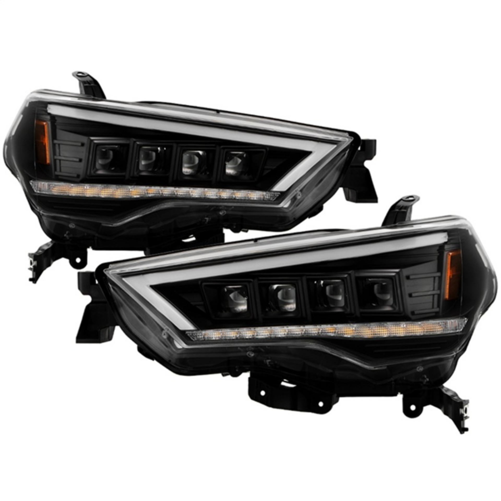 Picture of Spyder Apex 14-20 Toyota 4Runner High-Power LED Module Headlights - Black PRO-YD-T4R14AP-SEQ-BK