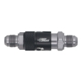 Picture of DeatschWerks 6AN Male Flare Quick Disconnect Dry Break Fitting - 2 Pieces Anodized Matte Black