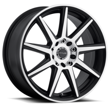 Picture of Raceline 144M Storm 17x7-5in - 5x108-5x114-3 BP - 40mm Offset - 72-62mm Bore- Black & Machined Wheel