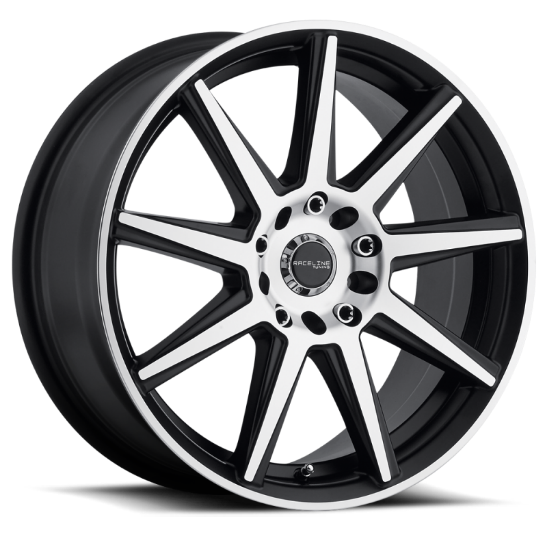 Picture of Raceline 144M Storm 15x7in - 4x100-4x108 BP - 40mm Offset - 72-62mm Bore - Black & Machined Wheel