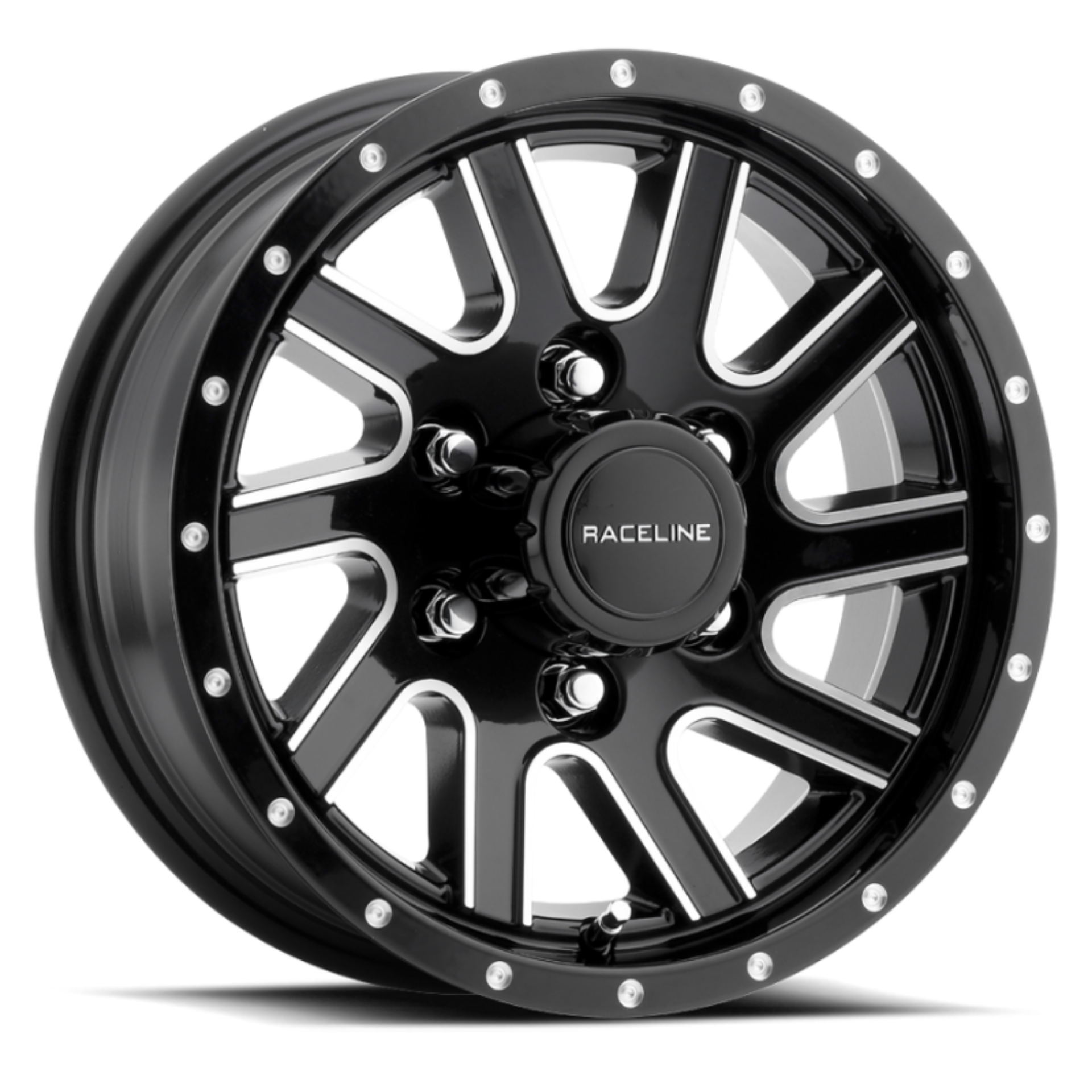Picture of Raceline 820M Twisted 16x6in - 8x165-1 BP - 0mm Offset - 4-90mm Bore - Black & Machined Wheel