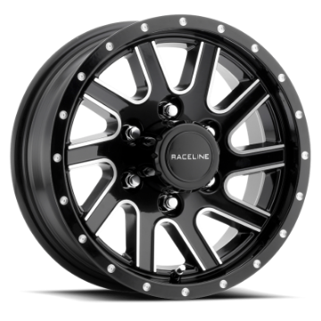 Picture of Raceline 820M Twisted 16x6in - 8x165-1 BP - 0mm Offset - 4-90mm Bore - Black & Machined Wheel