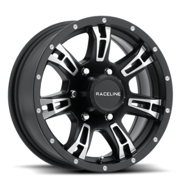Picture of Raceline 840 Arsenal 16x6in - 8x165-1 BP - 0mm Offset - 4-90mm Bore - Black & Machined Wheel