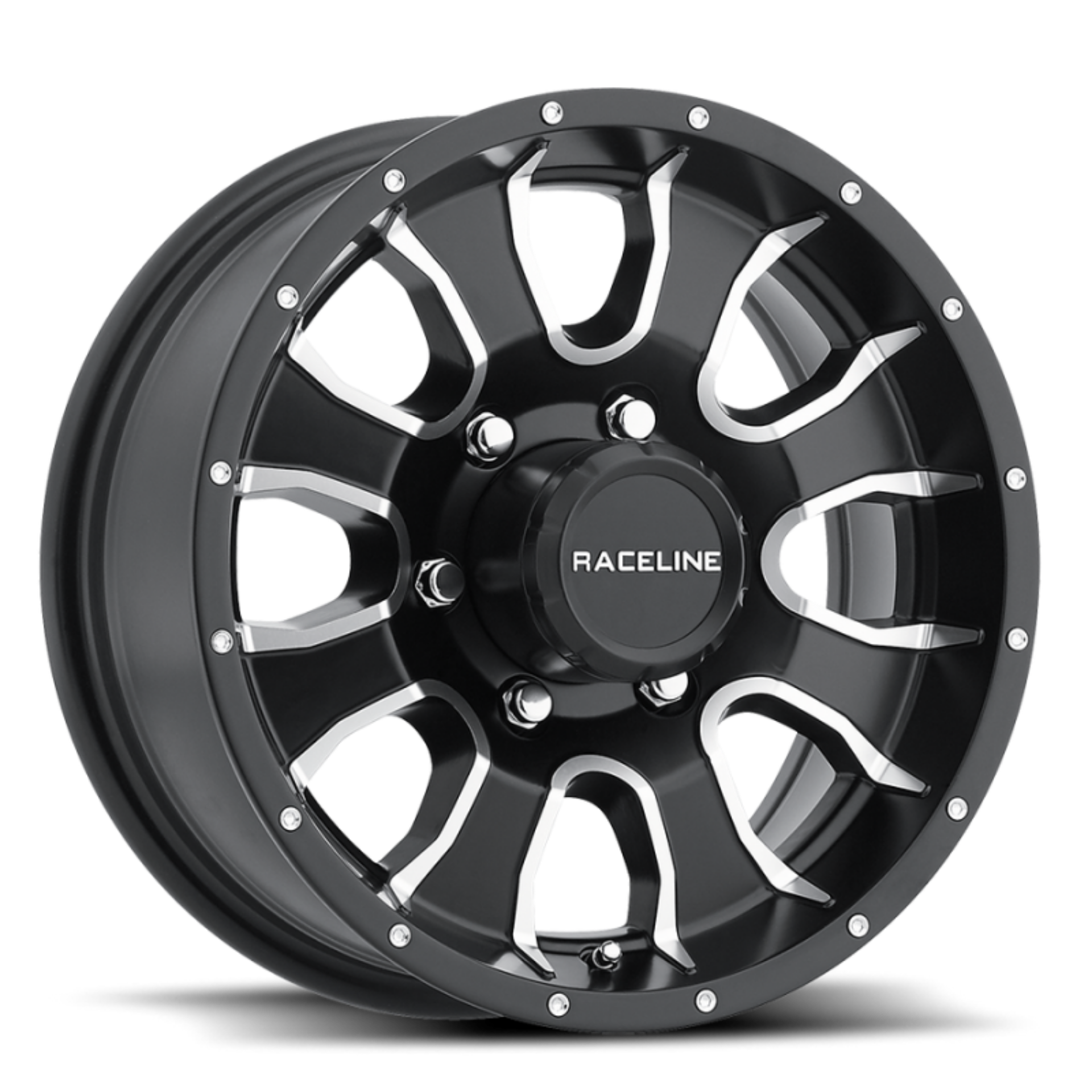 Picture of Raceline 860M Mamba 14x6in - 5x114-3 BP - 0mm Offset - 3-19mm Bore - Black & Machined Wheel