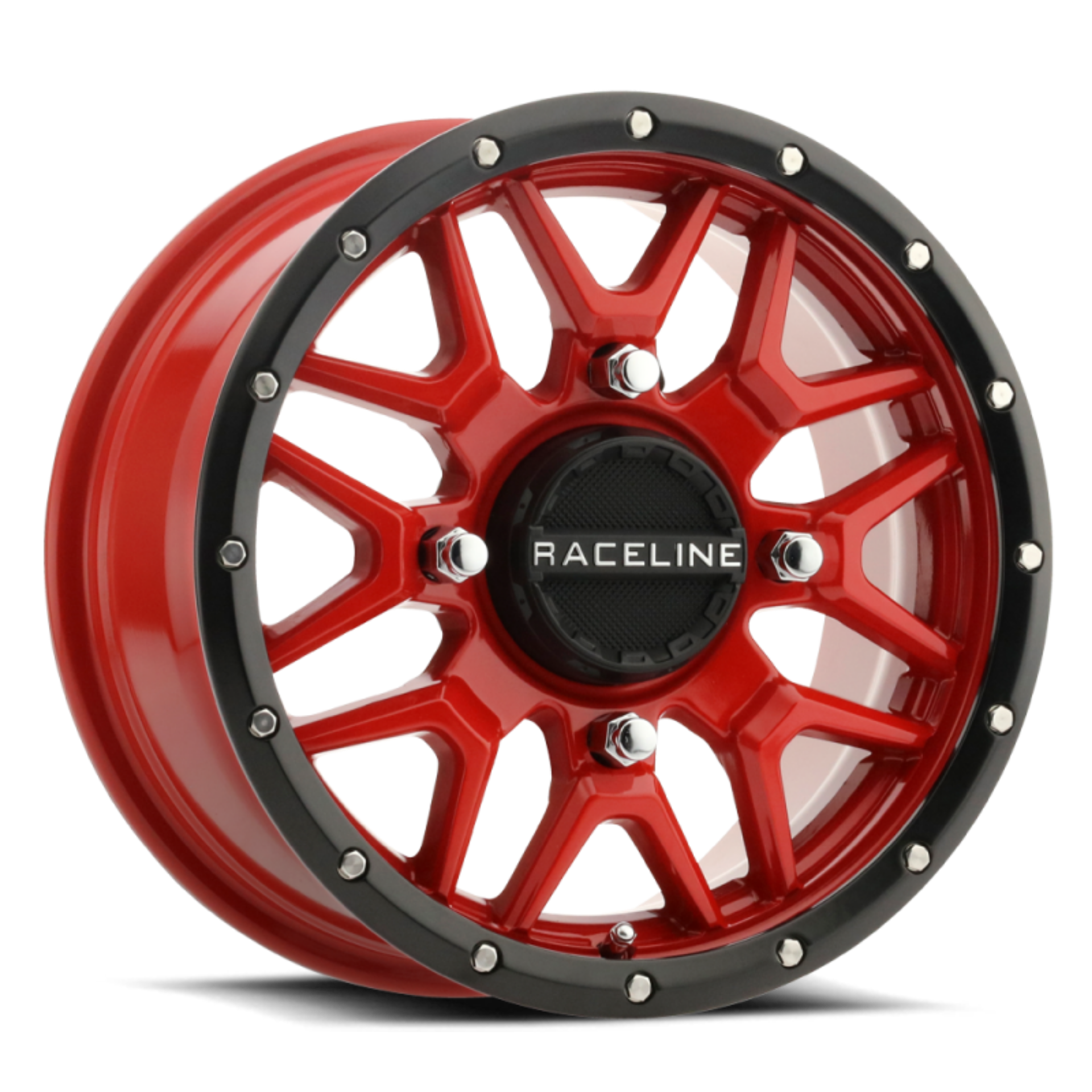 Picture of Raceline A94R Krank 14x7in - 4x156 BP - 10mm Offset - 132-5mm Bore - Red & Black Lip Wheel