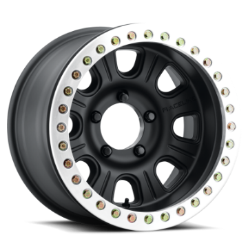 Picture of Raceline RT231 Monster 17x8-5in-8x165-1 BP-0mm Offset-130-81mm Bore- BLK & MACH- Ring Beadlock Wheel