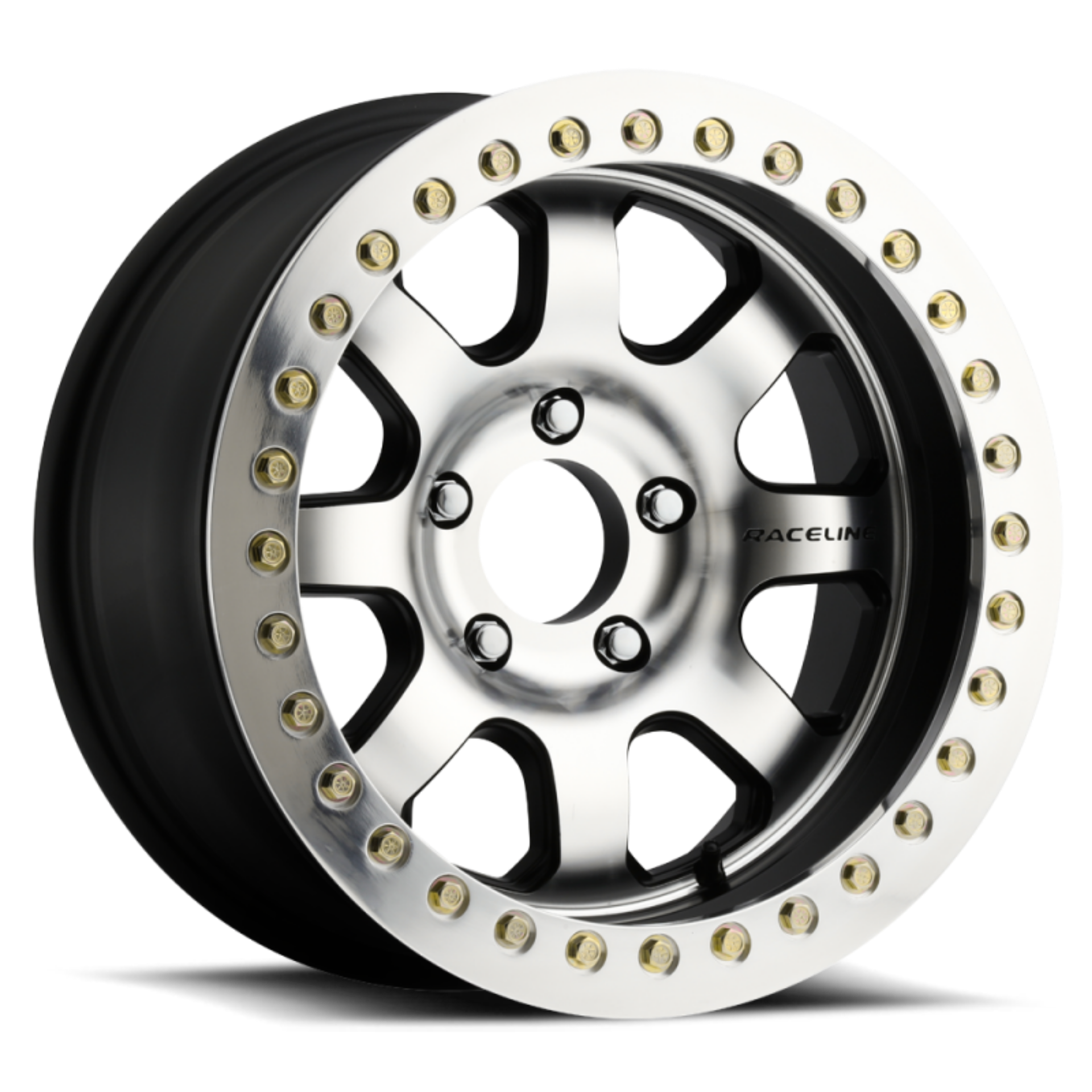 Picture of Raceline RT260 Avenger 17x8-5in-6x139-7 BP--32mm Offset-107-95mm Bore - Black & MACH- Beadlock Wheel