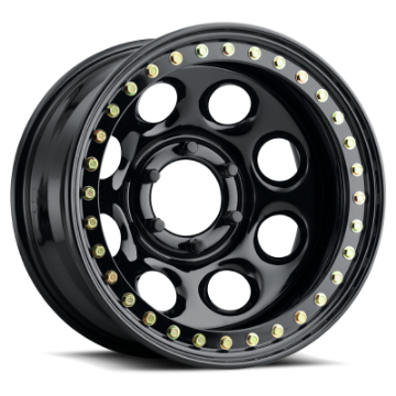 Picture of Raceline RT81 Rock 8 17x9-5in - 5x114-3 BP - -44mm Offset - 83-82mm Bore- Gloss Black Beadlock Wheel