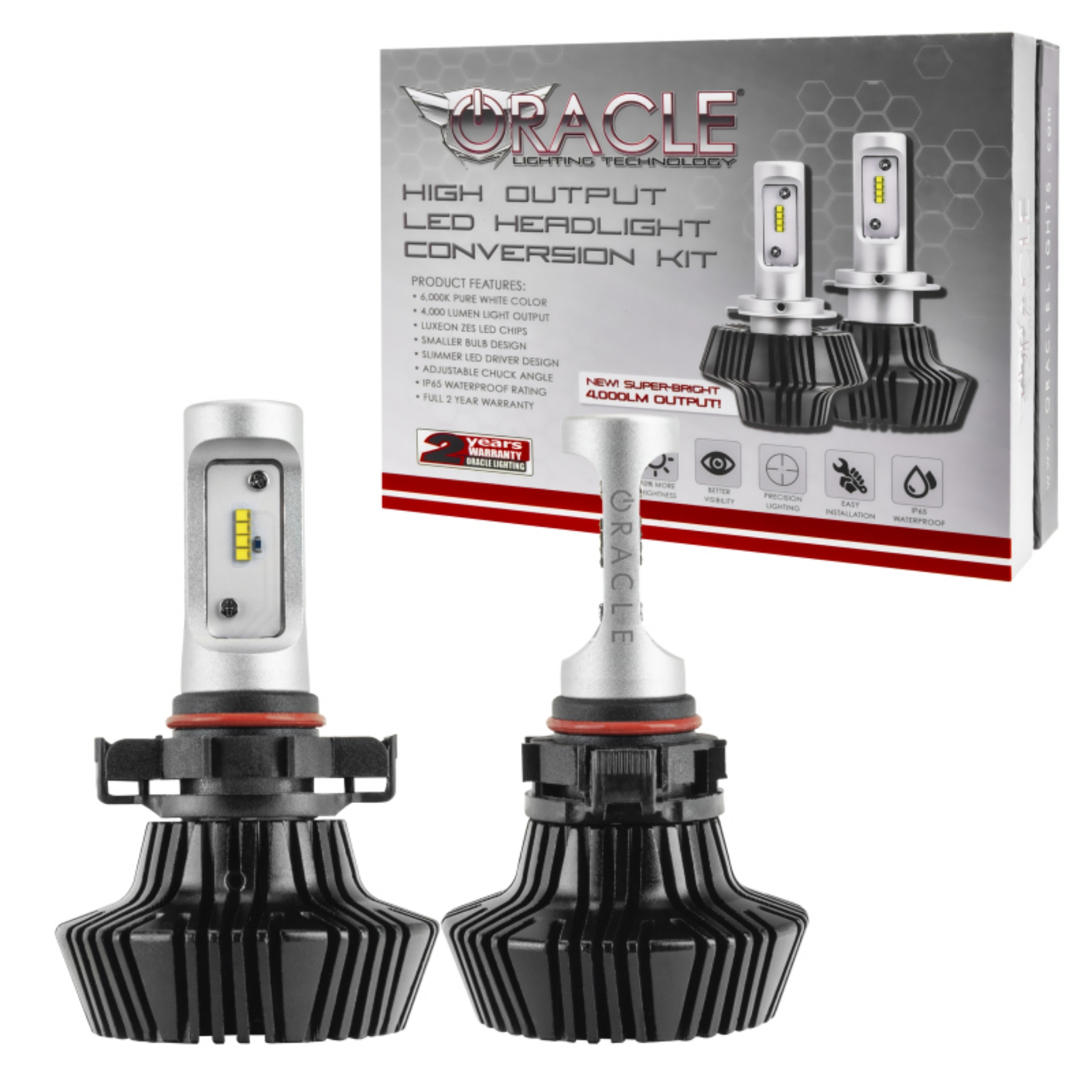 Picture of Oracle PSX24w- 2504 4000 Lumen LED Headlight Bulbs Pair - 6000K