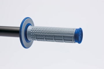 Picture of Renthal MX Dual Compound Grips Tapered 1-2 Waffle - Grey- Blue