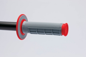 Picture of Renthal MX Dual Compound Grips 1-2 Waffle - Grey- Red