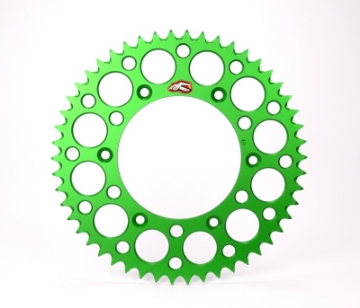 Picture of Renthal 2020 Kawasaki KX 65 Rear Grooved Sprocket - Green 420-50P Teeth