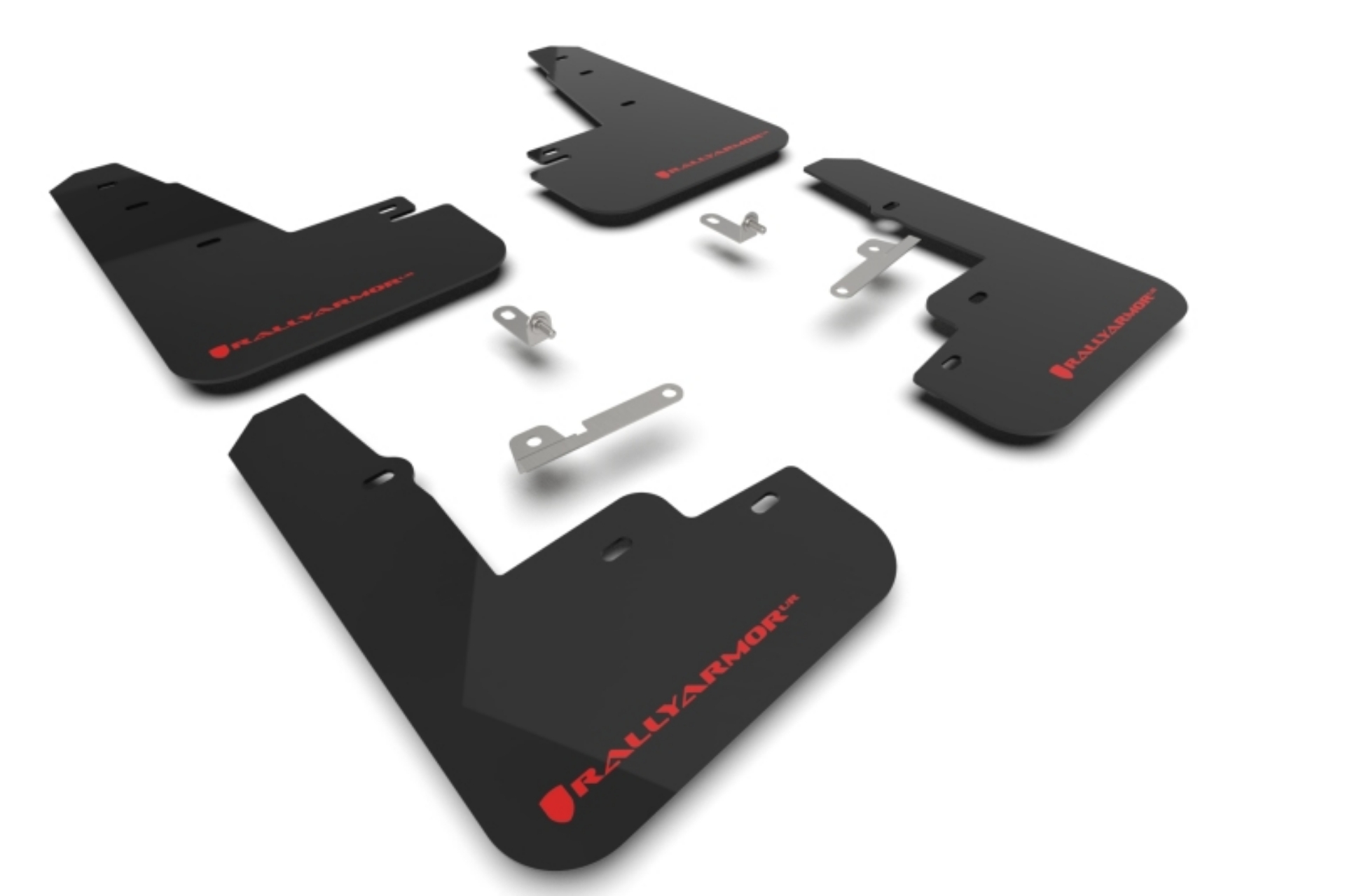 Picture of Rally Armor 21-25 Ford Mustang Mach-E-GT-Rally Black UR Mud Flap w-Red Logo