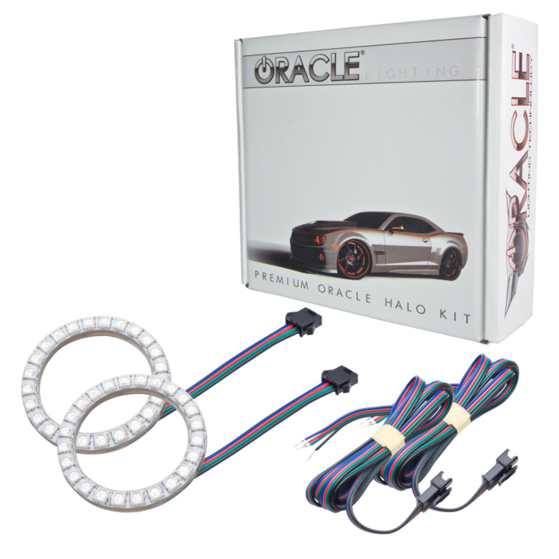 Picture of Oracle Dodge Charger SRT8 11-14 WP LED Projector Fog Halo Kit - ColorSHIFT