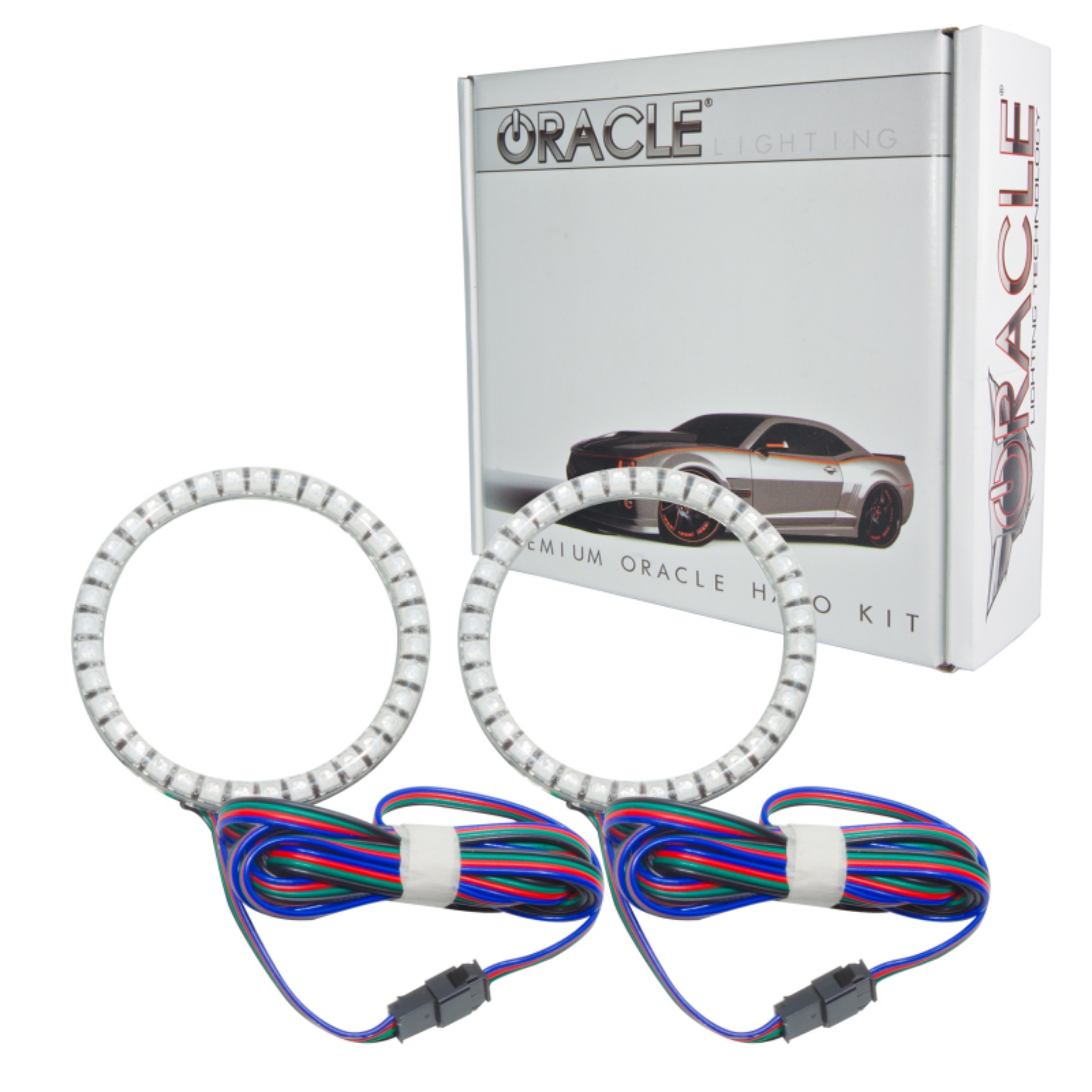 Picture of Oracle Ford Mustang V6 13-14 WP LED Projector Fog Halo Kit - ColorSHIFT