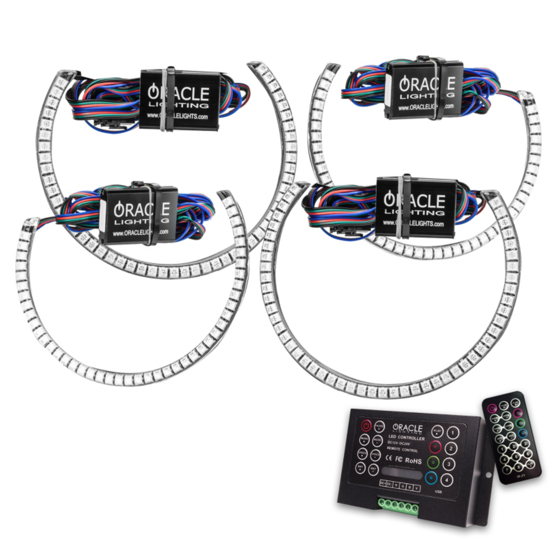 Picture of Oracle Dodge Challenger 15-21 LED Waterproof Halo Kit - ColorSHIFT w- 2-0 Controller