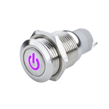Picture of Oracle Pre-Wired Power Symbol Momentary Flush Mount LED Switch - UV-Purple
