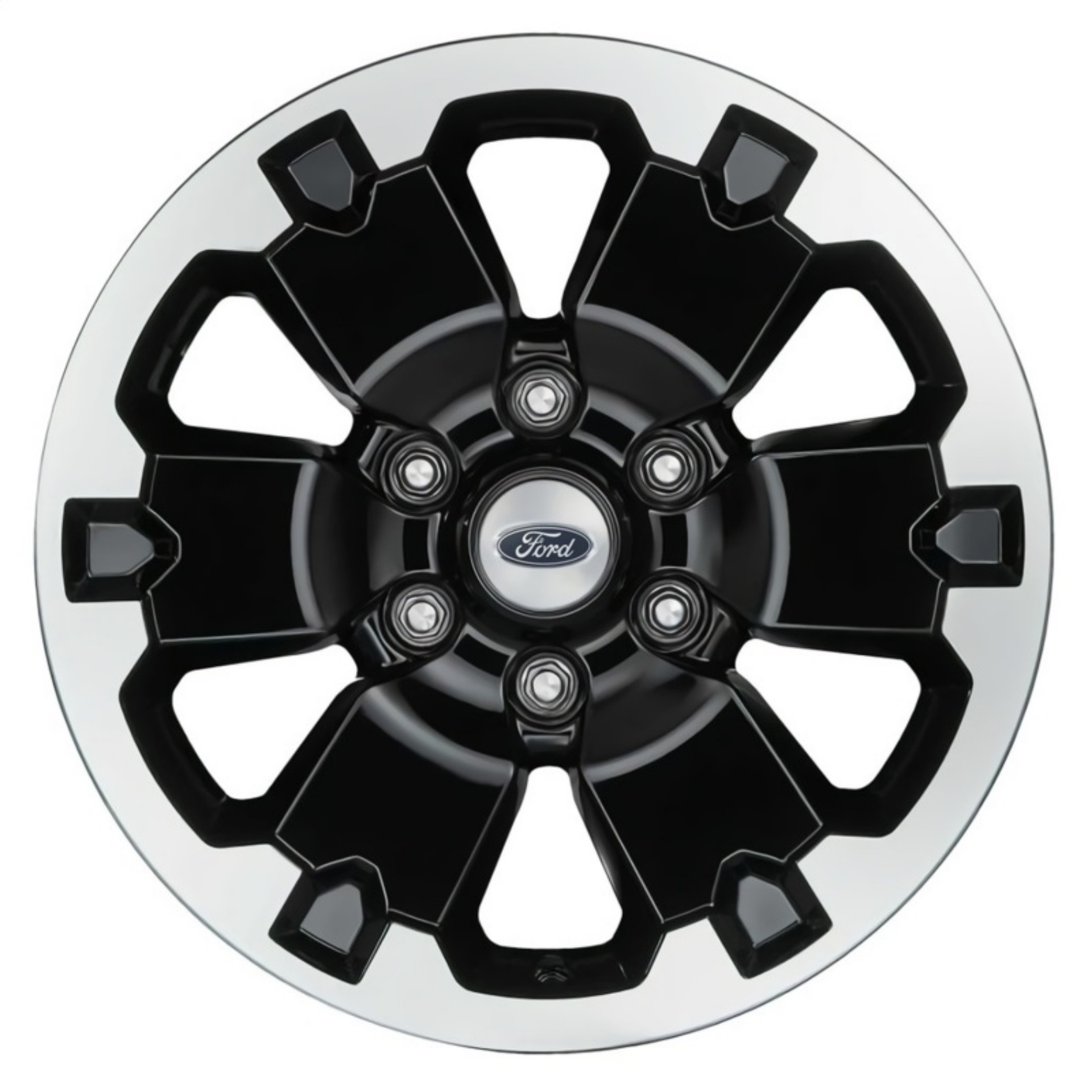 Picture of Ford Racing 19-21 Ranger 18x8in 4 Wheel Kit w-TPMS - Gloss Black w- Machined Face
