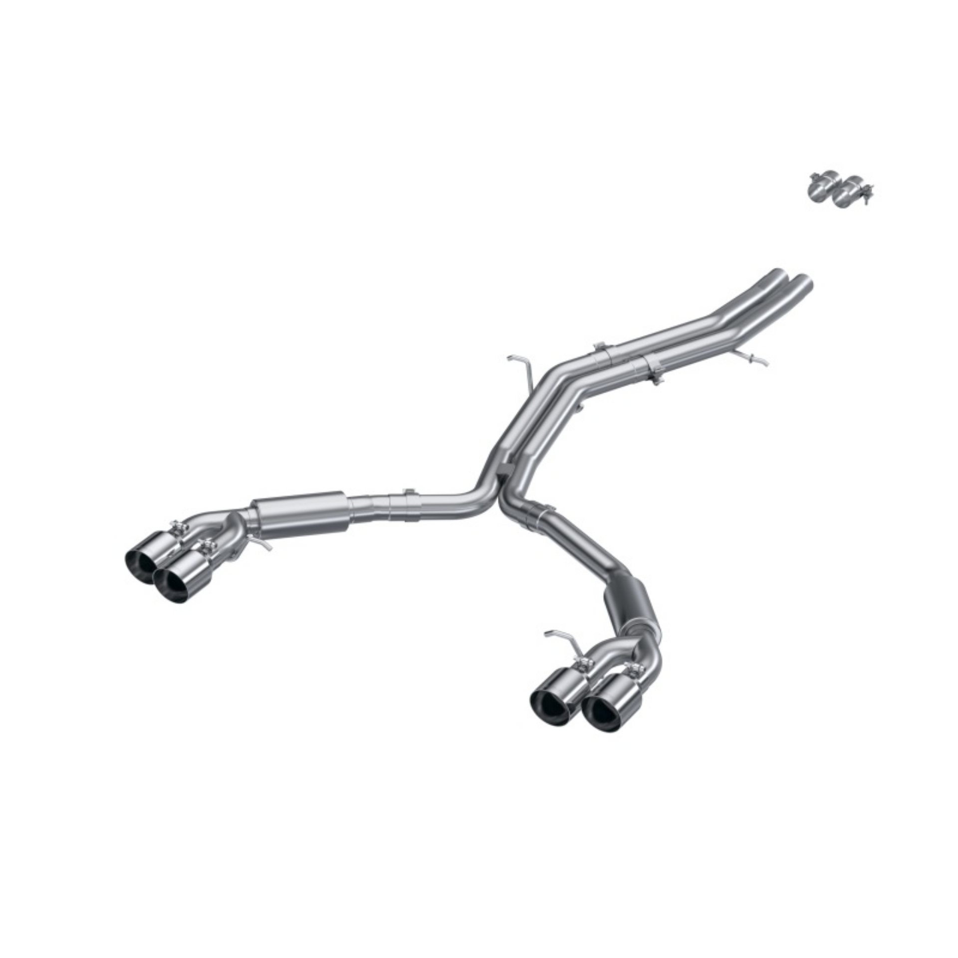 Picture of MBRP 18-21 Audi S5 Coupe-S4 Sedan T304 SS 2-5in Cat-Back Quad Rear Exit Exhaust - SS Tips