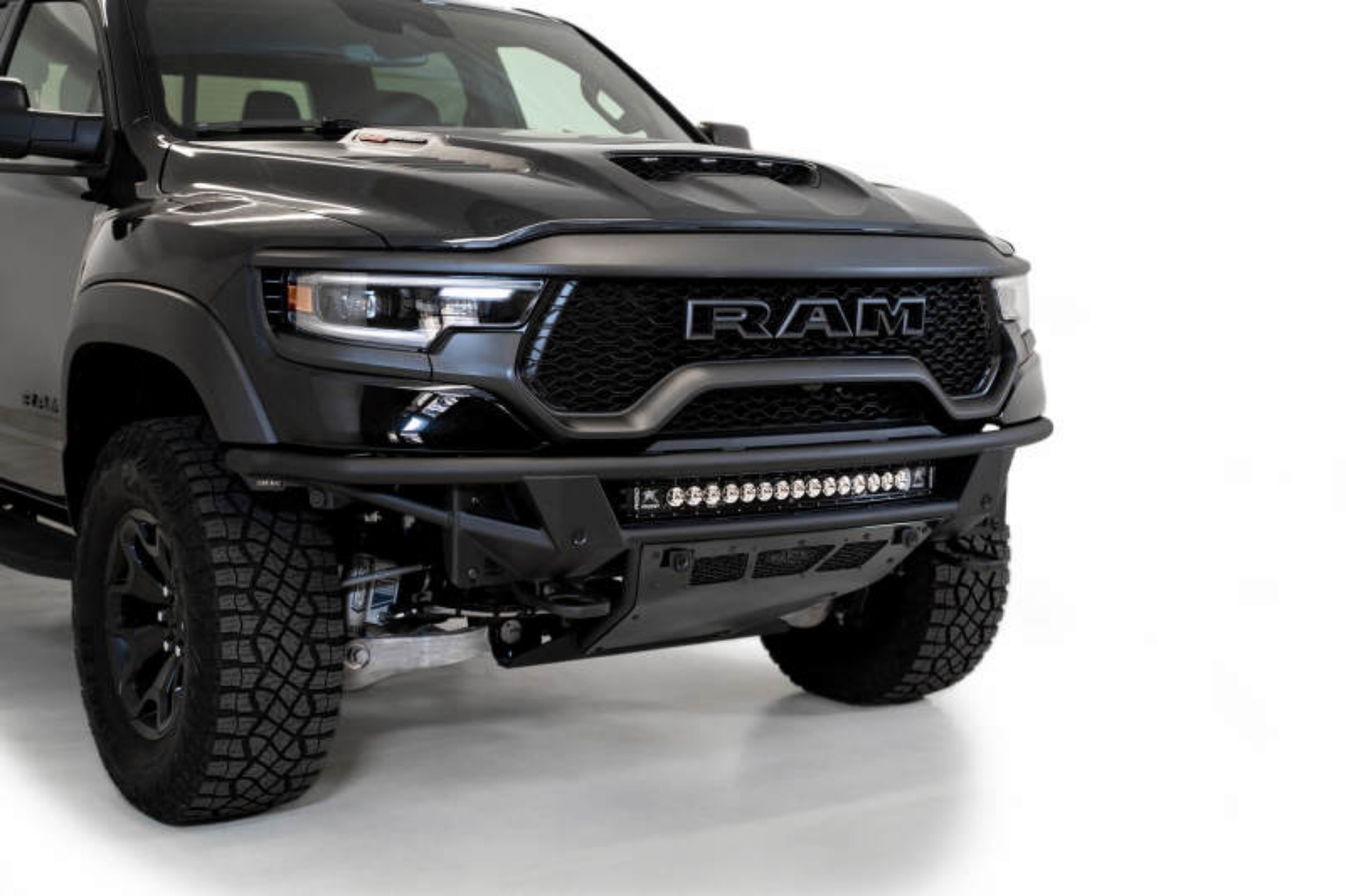 Picture of Addictive Desert Designs 2021 Dodge RAM 1500 TRX PRO Bolt-On Front Bumper w- Sensors