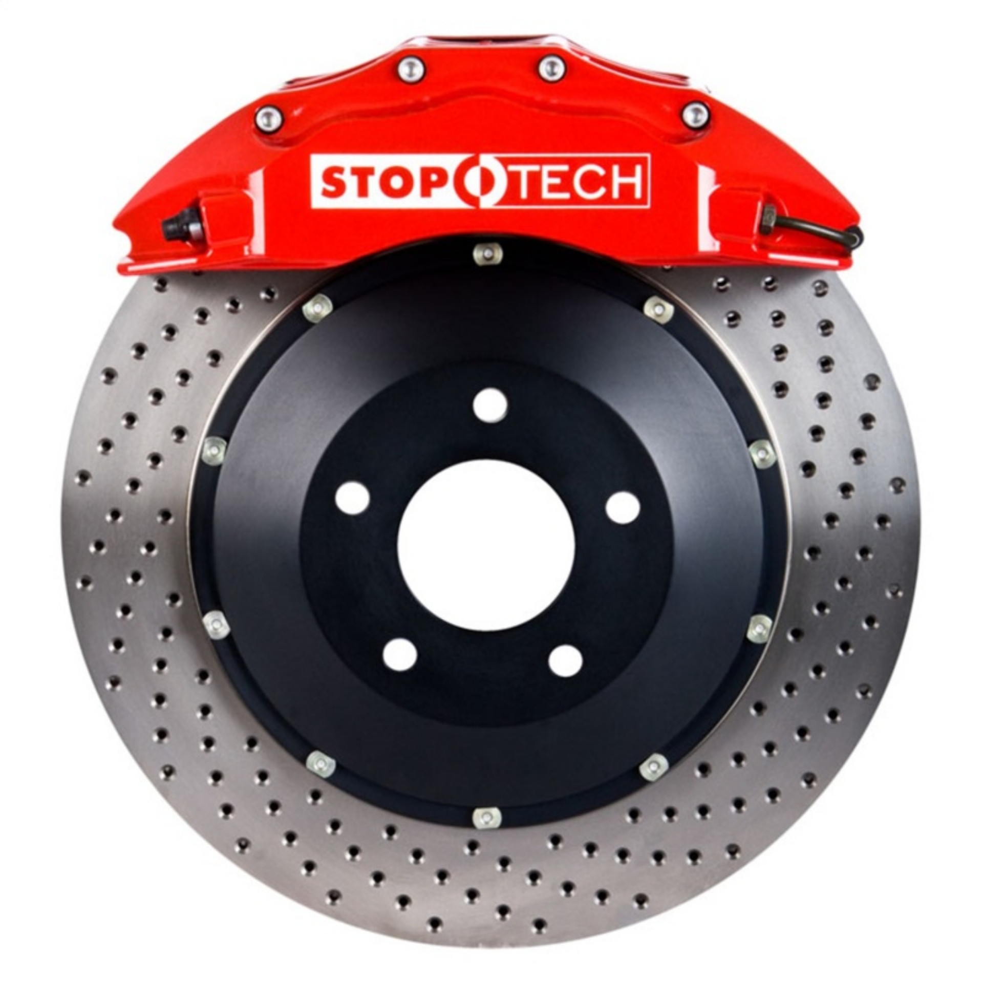 Picture of StopTech 05-10 Porsche 911 Carrera S 997 Front BBK ST-60 Caliper Red - 2pc Drilled 380x32mm Rotor