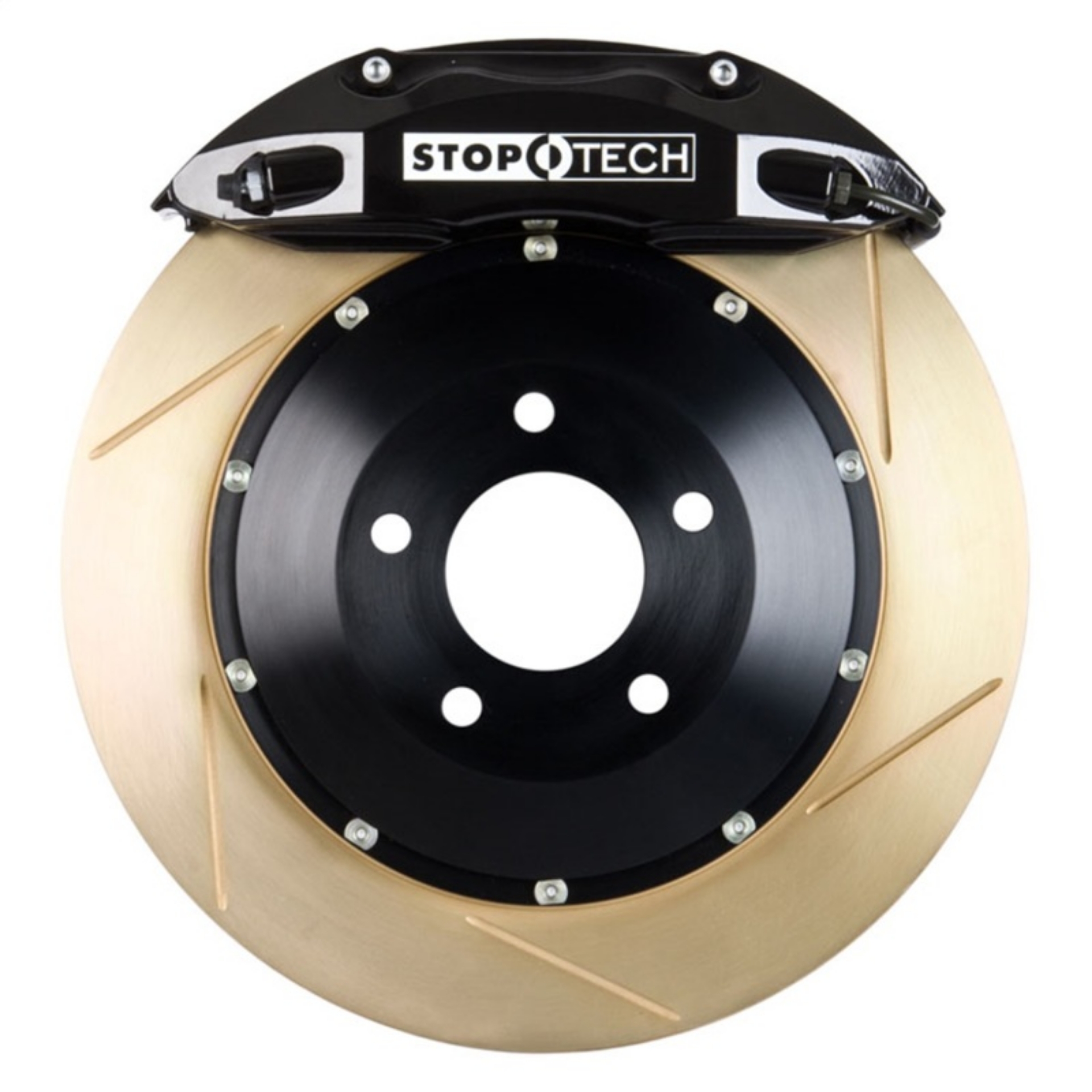 Picture of StopTech Porsche 911 05-10 Carrera Front BBK ST-40 Caliper Black - 2pc Zinc Slotted 355x32mm Rotor