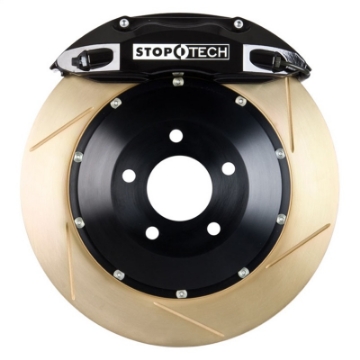 Picture of StopTech Porsche 911 05-10 Carrera Front BBK ST-40 Caliper Black - 2pc Zinc Slotted 355x32mm Rotor