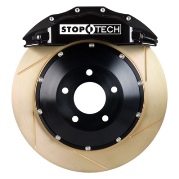 Picture of StopTech Porsche 911 05-10 Carrera Front BBK ST-60 Caliper Black - 2pc Zinc Slotted 380x32mm Rotor