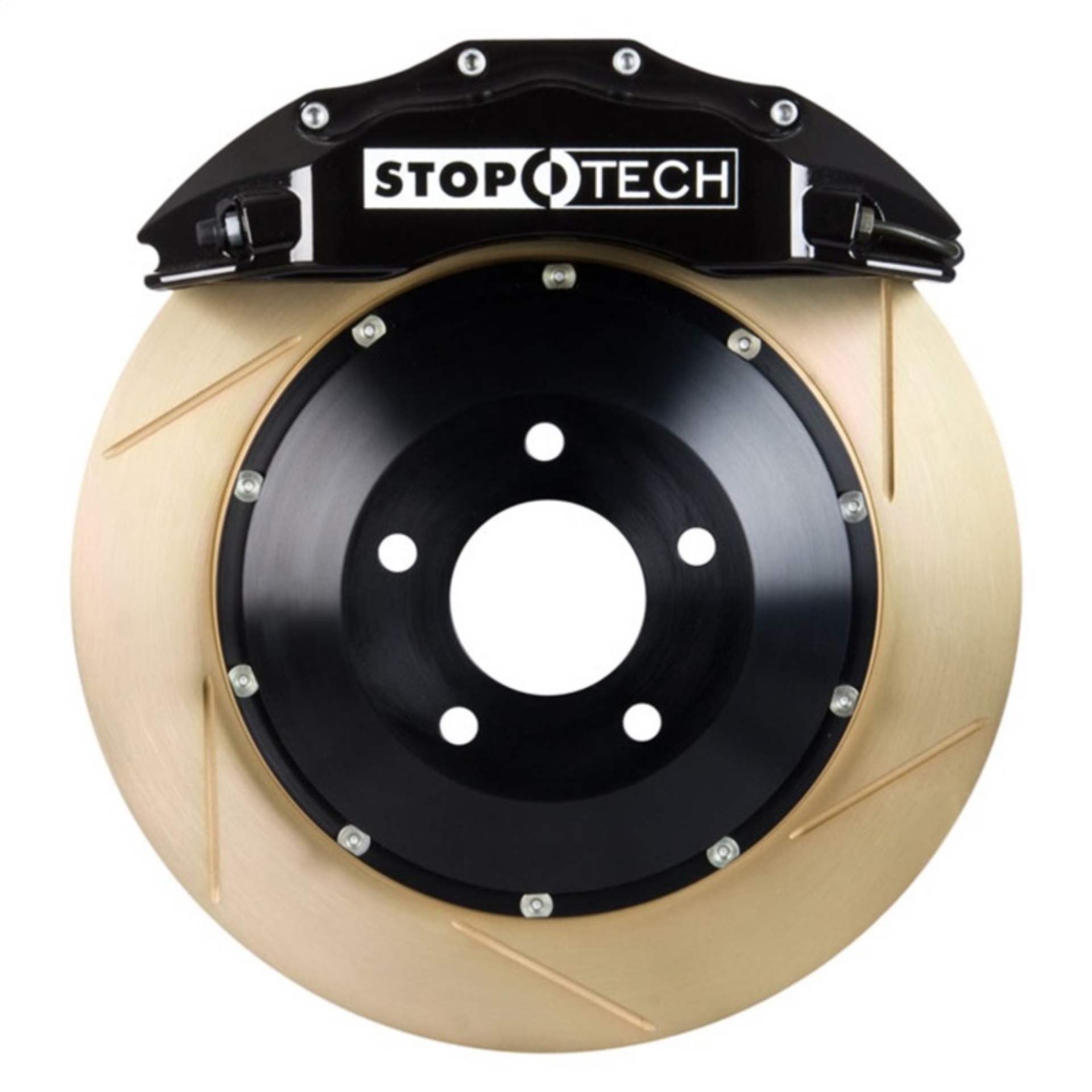 Picture of StopTech Porsche 911 05-10 Carrera Front BBK ST-60 Caliper Black - 2pc Zinc Slotted 355x35mm Rotor