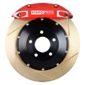 Picture of StopTech Porsche 911 05-10 Carrera Front BBK ST-40 Caliper Red - 2pc Zinc Slotted 355x32mm Rotor