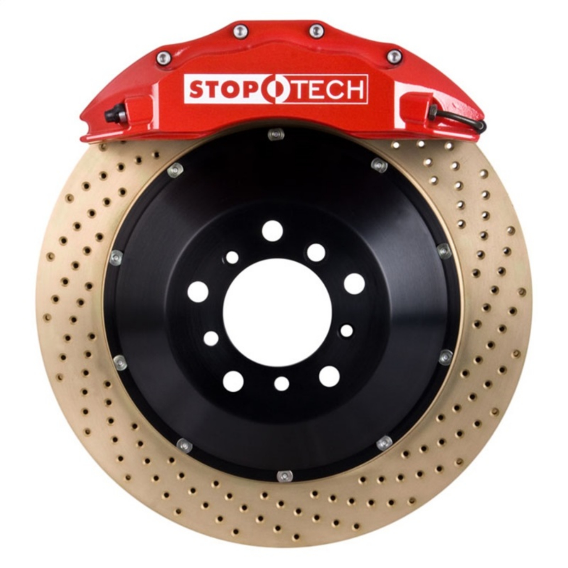 Picture of StopTech Porsche 911 05-10 Carrera Front BBK ST-60 Caliper Red - 2pc Zinc Drilled 355x35mm Rotor