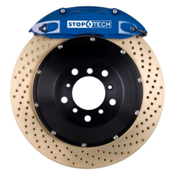 Picture of StopTech 98-10 Volkswagen Beetle Front BBK ST-40 Caliper Blue - 2pc Zinc Drilled 328x28mm Rotor
