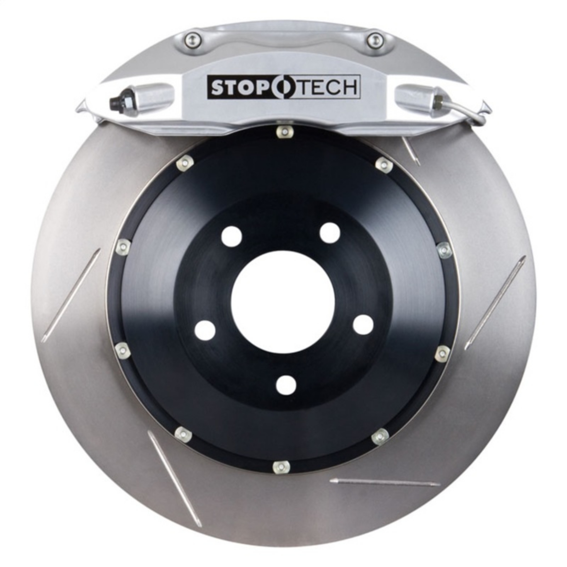 Picture of StopTech Porsche 911 05-10 Carrera Front BBK ST-40 Caliper Silver - 2pc Slotted 355x32mm Rotor