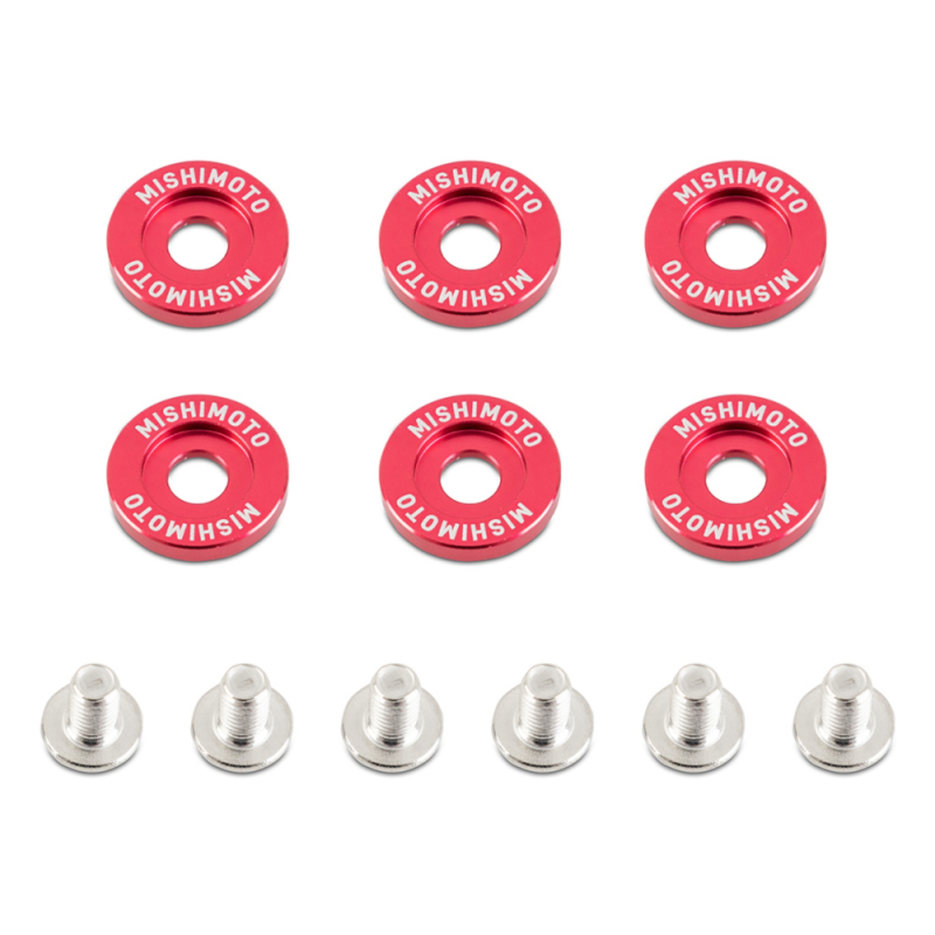 Picture of Mishimoto Large Fender Washer Kit 6pcs - Red