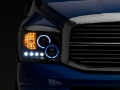 Picture of Raxiom 06-08 Dodge RAM 1500 LED Halo Projector Headlights- Blk Housing Clear Lens