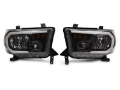 Picture of Raxiom 07-13 Toyota Tundra Axial Series Headlights w- LED Bar- Blk Housing Clear Lens