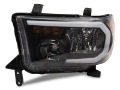 Picture of Raxiom 07-13 Toyota Tundra Axial Series Headlights w- LED Bar- Blk Housing Clear Lens