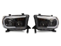 Picture of Raxiom 07-13 Toyota Tundra Axial Series Headlights w- SEQL LED Bar- Blk Housing Clear Lens