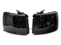 Picture of Raxiom 07-14 Chevrolet Silverado 1500 HD Axial OEM RepHeadlights- Chrome Housing- Smoked Lens