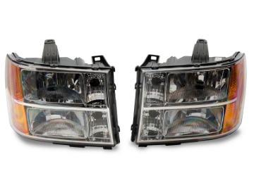 Picture of Raxiom 07-14 GMC Sierra 1500-2500 HD-3500 HD Axial OEM Rep Headlights- Chrome Housing Clear Lens