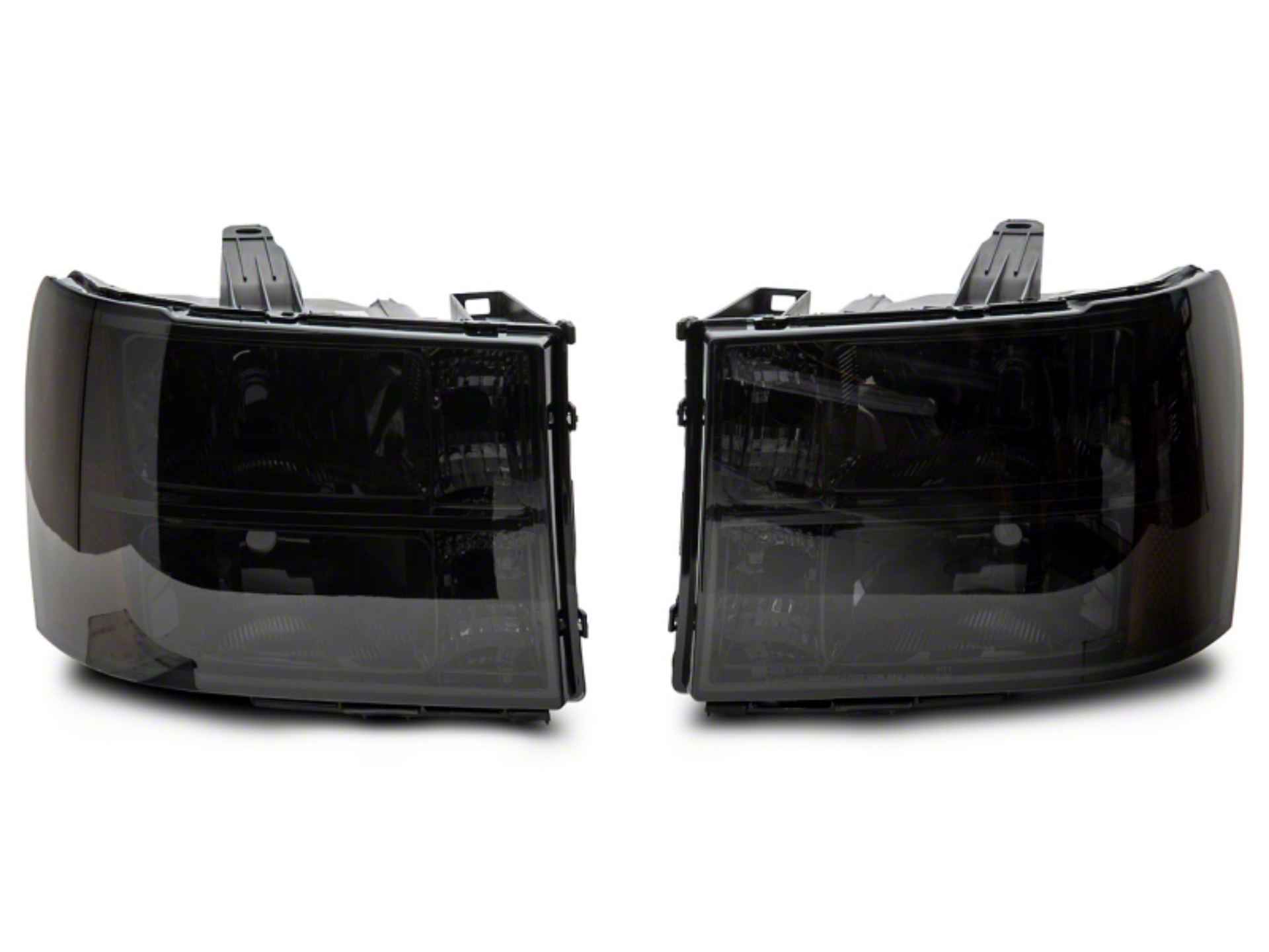 Picture of Raxiom 07-14 GMC Sierra 1500-2500 HD-3500 HD Axial OEM Rep Headlights- Chrome Housing- Smoked Lens