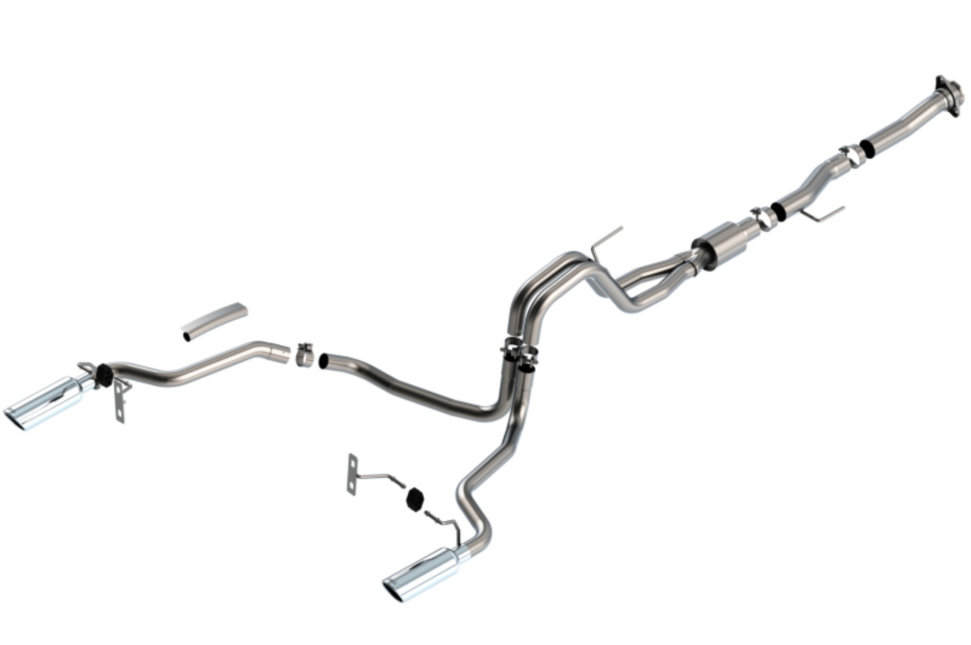 Picture of Borla F-150 2021 5-0L 2dr RC SB 122-8 WB XL-XLT 3-2-25 SRE Cat-Back ATAK Chrome Tips