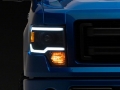 Picture of Raxiom 09-14 Ford F-150 Axial Series Projector Headlights w- LED Light Bar- Blk Housing Clear Lens