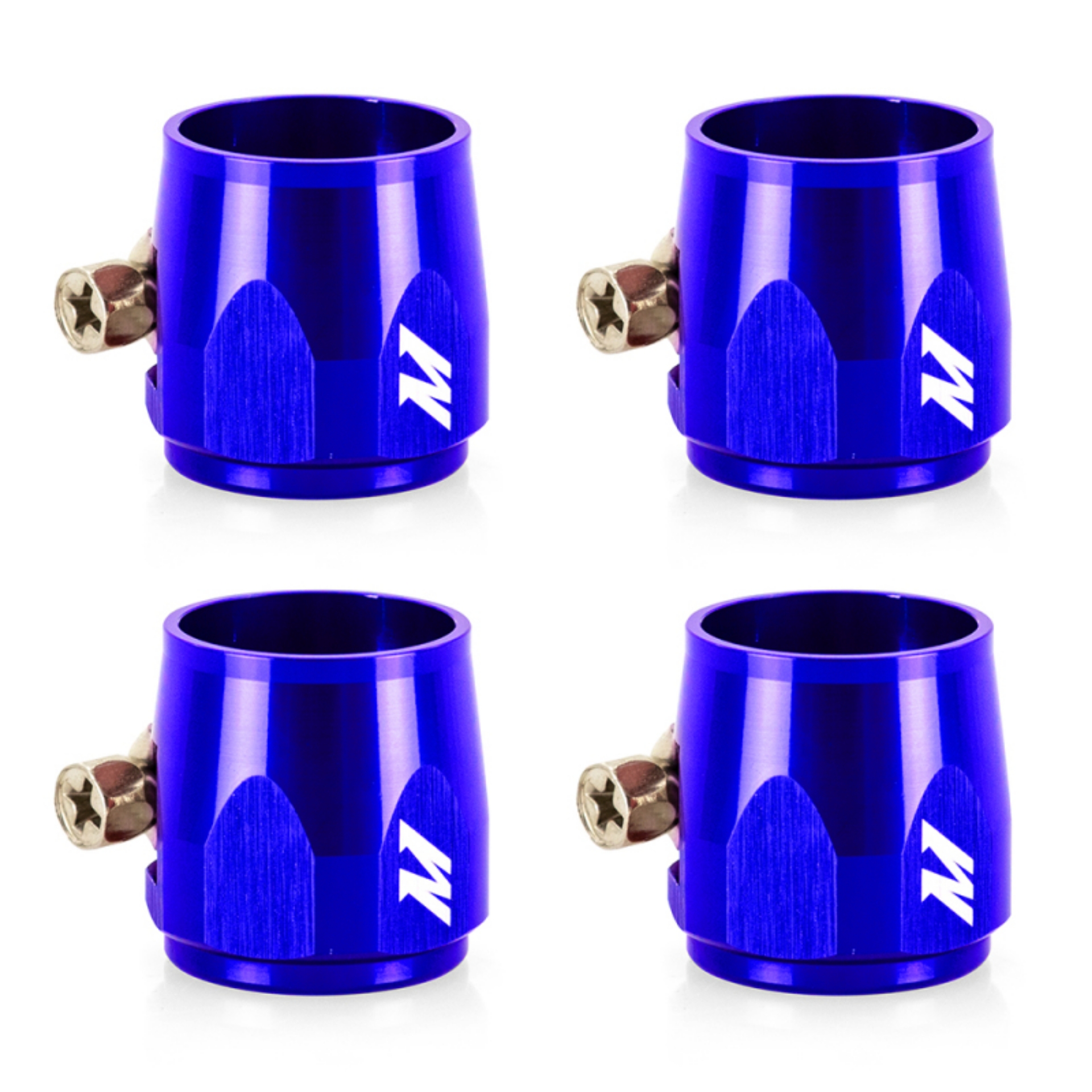 Picture of Mishimoto Aluminum -4AN Hex Finishers - Blue