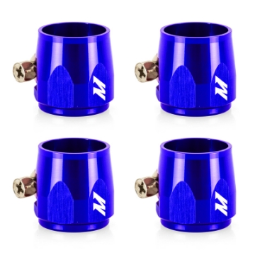 Picture of Mishimoto Aluminum -4AN Hex Finishers - Blue
