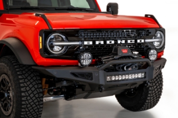 Picture of Addictive Desert Designs 2021+ Ford Bronco Rock Fighter Front Bumper - Hammer Black