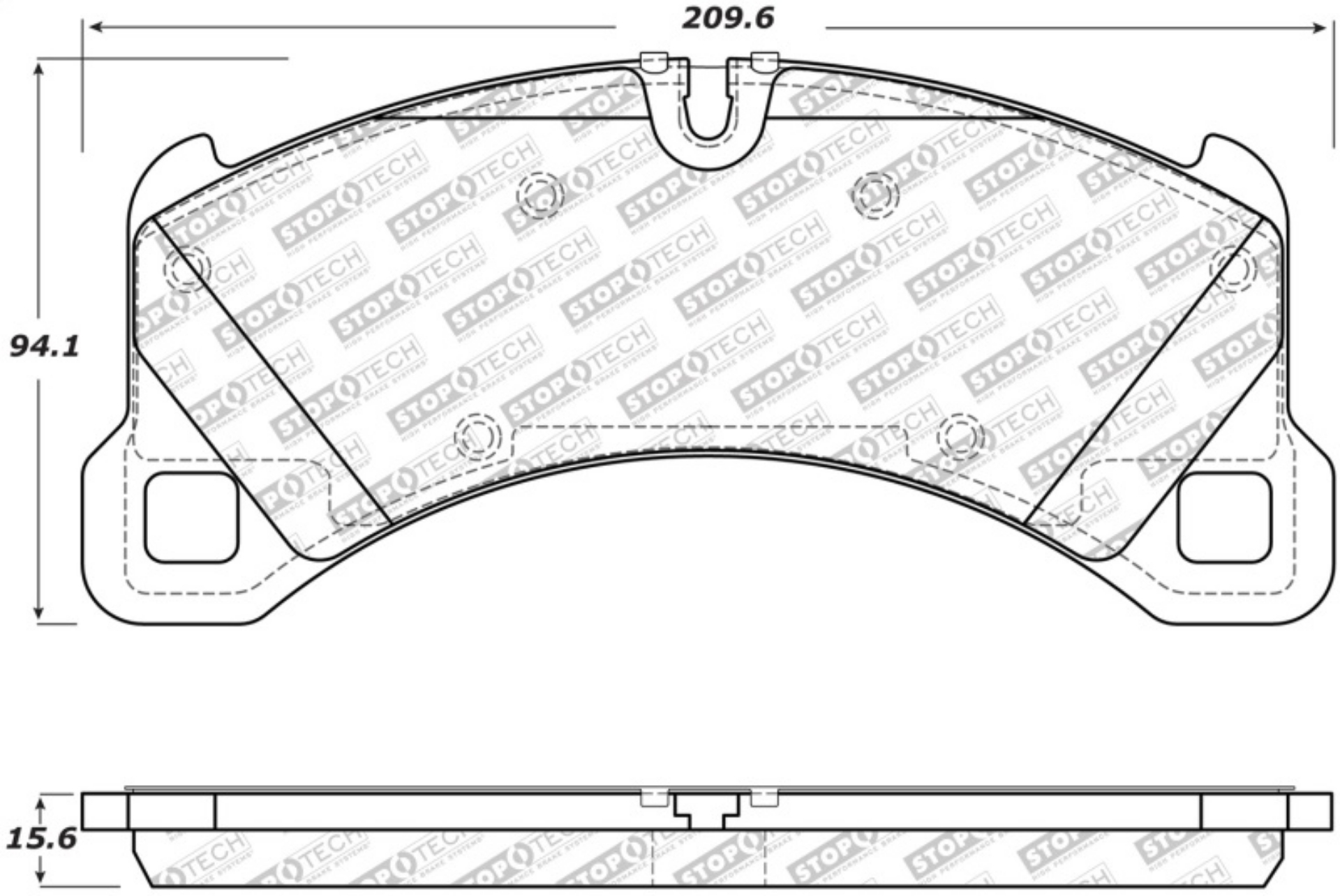 Picture of StopTech Porsche 11-18 Cayenne - 15-19 Macan - 17-20 Panamera Street Select Front Brake Pads