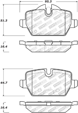 Picture of StopTech Street Select Brake Pads w-Hardware - Rear 11-16 Mini Cooper Countryman