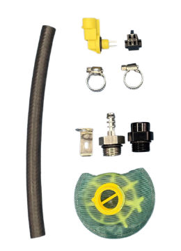 Picture of DeatschWerks DW650iL Series 650LPH In-Line External Fuel Pump Universal Install Kit