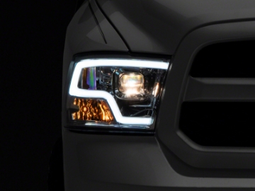 Picture of Raxiom 09-18 Dodge RAM 1500 Non-Projector LED Halo Headlights- Chrome Housing Clear Lens